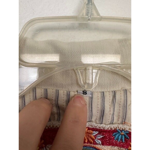 Johnny Was Biya Blazer Studded Embroidered White Y2k Bohemian Women's Size Small - Picture 6 of 16